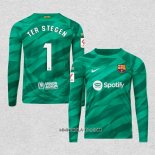Camiseta Barcelona Jugador Portero Ter Stegen 2023-2024 Manga Larga Verde