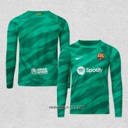 Camiseta Barcelona Portero 2023-2024 Manga Larga Verde