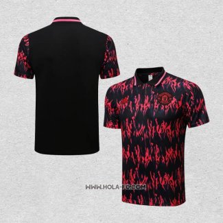 Camiseta Polo del Manchester United 2022-2023 Negro y Rojo