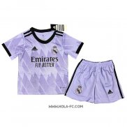 Camiseta Segunda Real Madrid 2022-2023 Nino