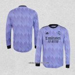 Camiseta Segunda Real Madrid Authentic 2022-2023 Manga Larga