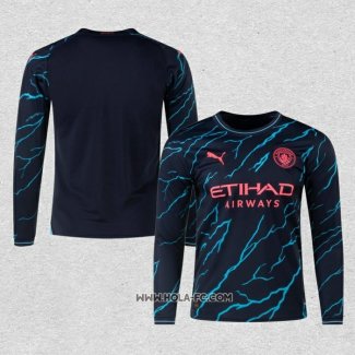 Camiseta Tercera Manchester City 2023-2024 Manga Larga