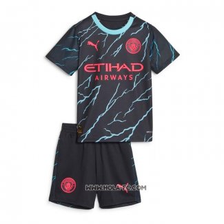 Camiseta Tercera Manchester City 2023-2024 Nino