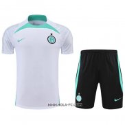 Chandal del Inter Milan 2022-2023 Manga Corta Blanco - Pantalon Corto