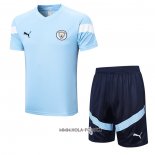 Chandal del Manchester City 2022-2023 Manga Corta Azul - Pantalon Corto