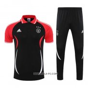 Conjunto Polo del Ajax 2022-2023 Negro y Rojo