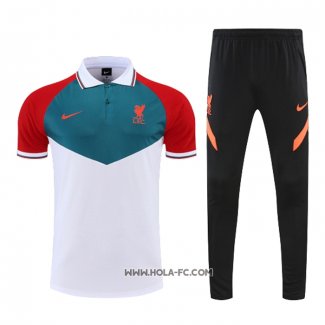 Conjunto Polo del Liverpool 2022-2023 Verde Blanco Rojo