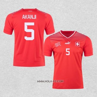 Camiseta Primera Suiza Jugador Akanji 2022