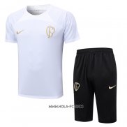 Chandal del Corinthians 2023-2024 Manga Corta Blanco - Pantalon Corto