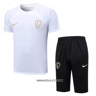 Chandal del Corinthians 2023-2024 Manga Corta Blanco - Pantalon Corto