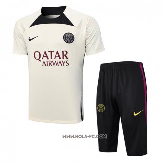 Chandal del Paris Saint-Germain 2023-2024 Manga Corta Albaricoque - Pantalon Corto