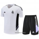 Chandal del Real Madrid 2022-2023 Manga Corta Blanco - Pantalon Corto