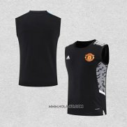 Camiseta de Entrenamiento Manchester United 2022-2023 Sin Mangas Negro