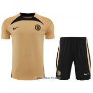 Chandal del Chelsea 2022-2023 Manga Corta Oro - Pantalon Corto