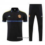 Conjunto Polo del Manchester United 2022-2023 Negro y Azul