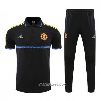 Conjunto Polo del Manchester United 2022-2023 Negro y Azul