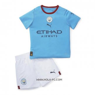 Camiseta Primera Manchester City 2022-2023 Nino