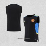 Camiseta de Entrenamiento Manchester United 2022-2023 Sin Mangas Azul