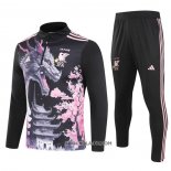 Chandal de Sudadera del Japon Dragon 2024-2025 Nino Negro y Rosa