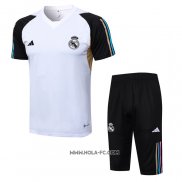 Chandal del Real Madrid 2023-2024 Manga Corta Blanco - Pantalon Corto