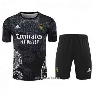 Chandal del Real Madrid Dragon 2024-2025 Manga Corta Negro - Pantalon Corto