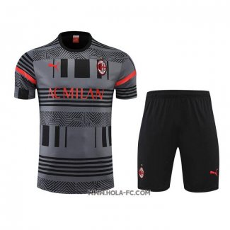 Chandal del AC Milan 2022-2023 Manga Corta Gris - Pantalon Corto