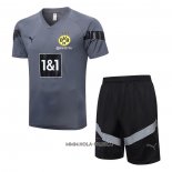 Chandal del Borussia Dortmund 2022-2023 Manga Corta Gris - Pantalon Corto