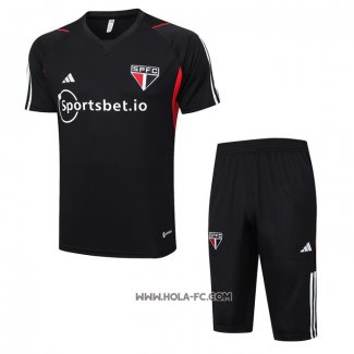 Chandal del Sao Paulo 2023-2024 Manga Corta Negro - Pantalon Corto