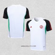 Camiseta de Entrenamiento Manchester United 2023-2024 Blanco y Negro