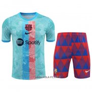 Chandal del Barcelona 2023-2024 Manga Corta Azul - Pantalon Corto