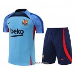 Chandal del Barcelona 2022-2023 Manga Corta Azul - Pantalon Corto