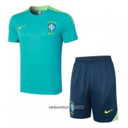 Chandal del Brasil 2024-2025 Manga Corta Verde - Pantalon Corto