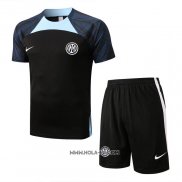 Chandal del Inter Milan 2022-2023 Manga Corta Negro - Pantalon Corto