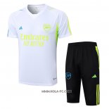 Chandal del Arsenal 2023-2024 Manga Corta Blanco - Pantalon Corto