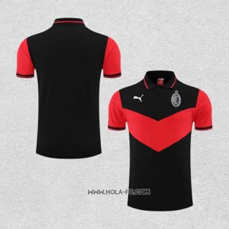 Camiseta Polo del AC Milan 2022-2023 Negro y Rojo