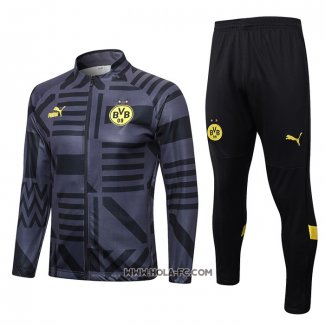 Chandal de Chaqueta del Borussia Dortmund 2022-2023 Negro y Gris