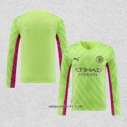 Camiseta Manchester City Portero 2023-2024 Manga Larga Verde