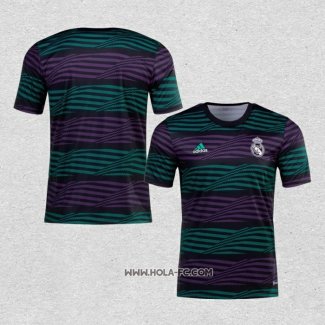 Camiseta Pre Partido del Real Madrid 2022 Verde y Purpura