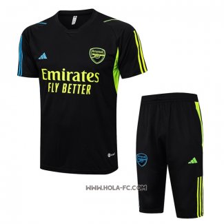 Chandal del Arsenal 2023-2024 Manga Corta Negro - Pantalon Corto