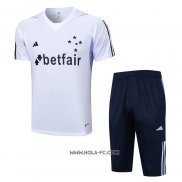 Chandal del Cruzeiro 2023-2024 Manga Corta Blanco - Pantalon Corto