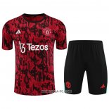 Chandal del Manchester United 2023-2024 Manga Corta Rojo - Pantalon Corto