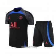 Chandal del Paris Saint-Germain 2022-2023 Manga Corta Negro y Azul - Pantalon Corto