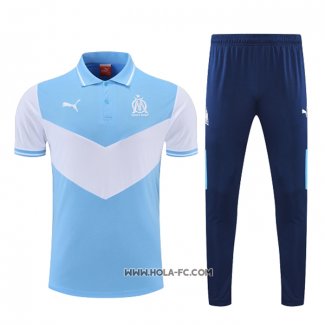 Conjunto Polo del Olympique Marsella 2022-2023 Azul y Blanco