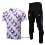 Conjunto Polo del Real Madrid 2022-2023 Blanco y Purpura