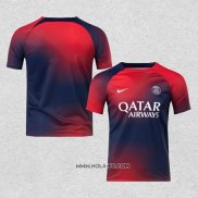 Camiseta Pre Partido del Paris Saint-Germain 2023 Azul y Rojo