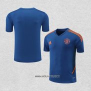 Camiseta de Entrenamiento Manchester United 2022-2023 Azul