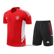 Chandal del Manchester United 2022-2023 Manga Corta Rojo - Pantalon Corto