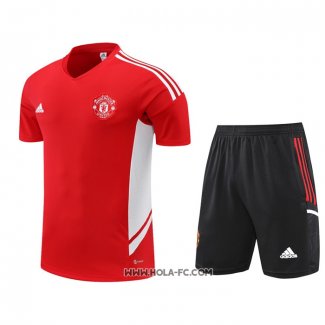 Chandal del Manchester United 2022-2023 Manga Corta Rojo - Pantalon Corto