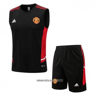 Chandal del Manchester United 2022-2023 Sin Mangas Negro