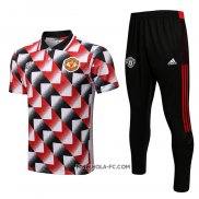 Conjunto Polo del Manchester United 2022-2023 Negro y Rojo